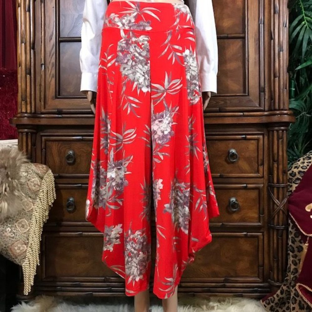 G.I.L.I. Spice Red Floral Harem Pant
